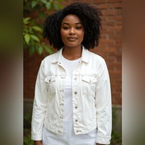 SIGRID OLSEN Women's OFF White Denim Jacket 22W